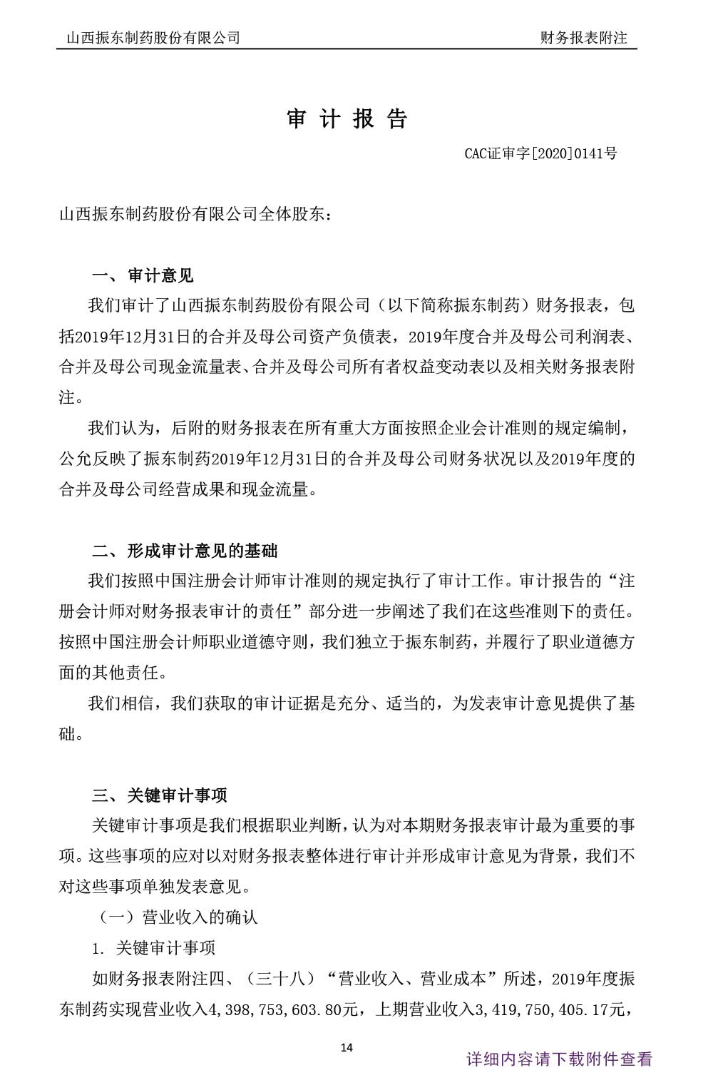 2003网站太阳集团制药,2003网站太阳集团,300158,年度审计报告,审计报告